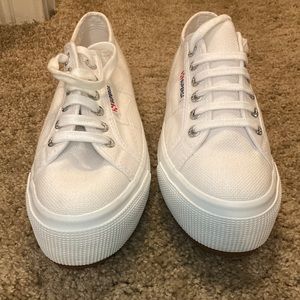 White platform sneakers